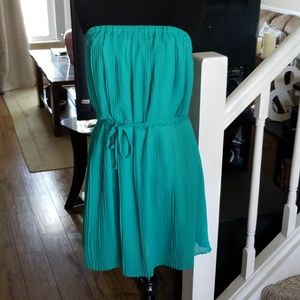 NWOT Teal Pleated Dress